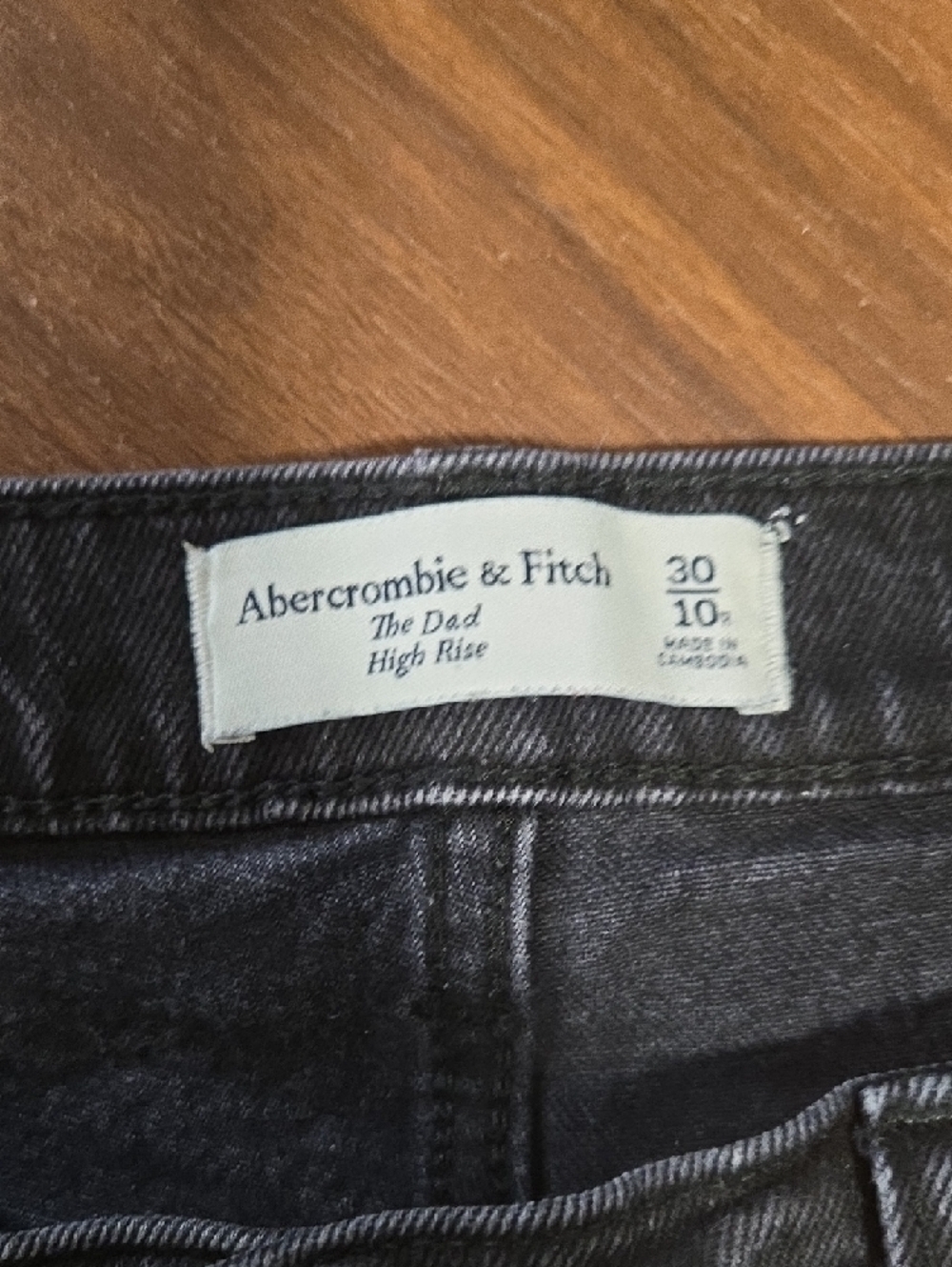 Abercrombie & Fitch The Dad High Rise Denim Black Straight-Leg Jeans Sz 30 - Picture 7 of 8